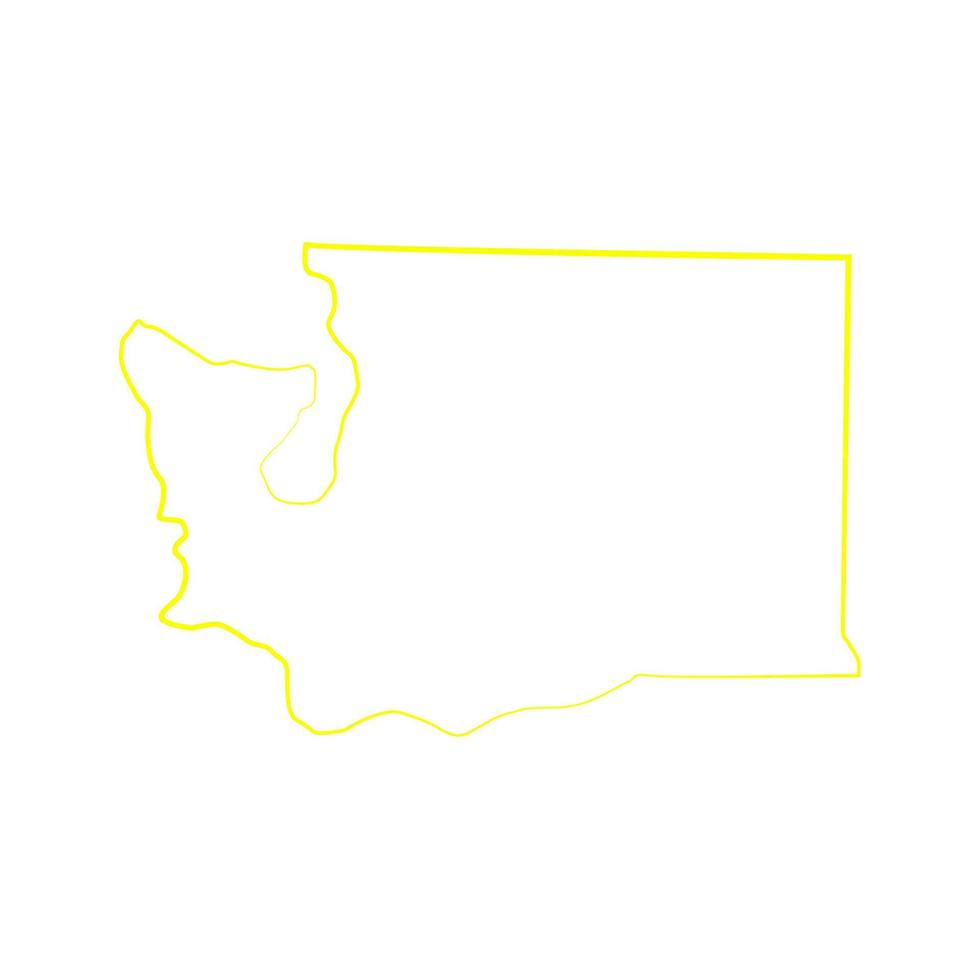 Washington map illustrated vector