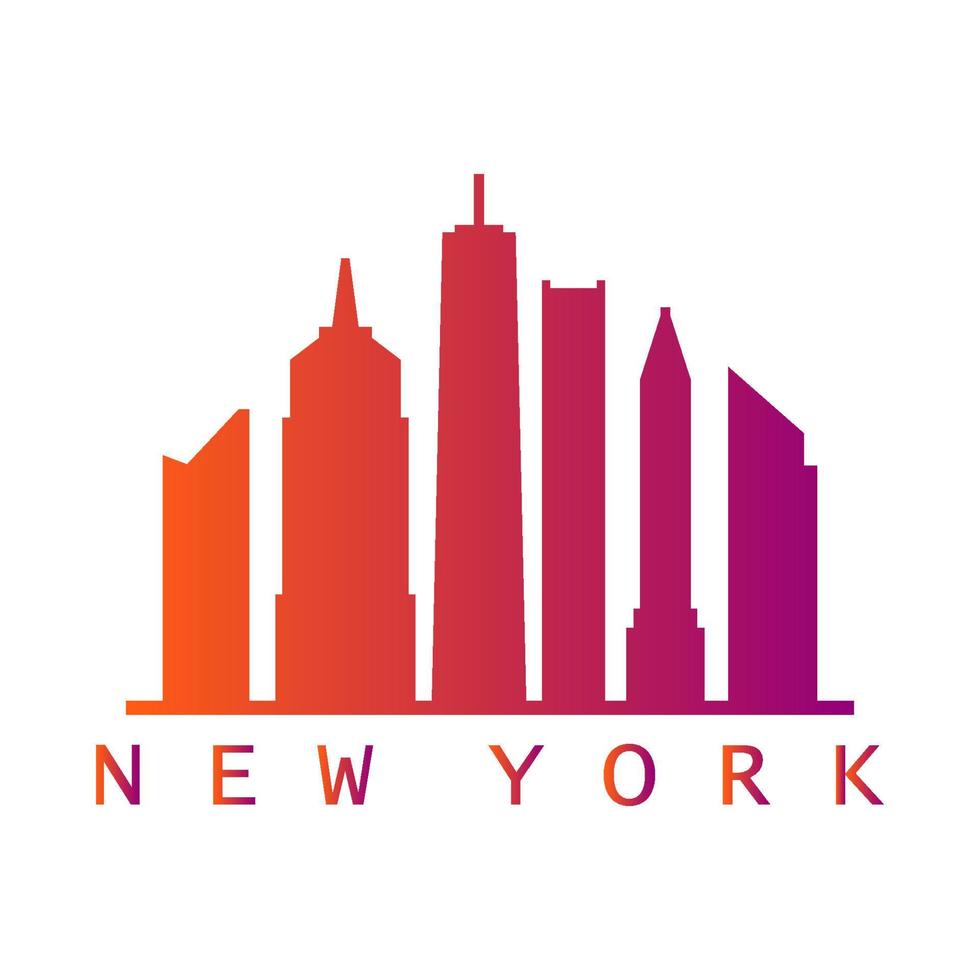 New york skyline on white background vector