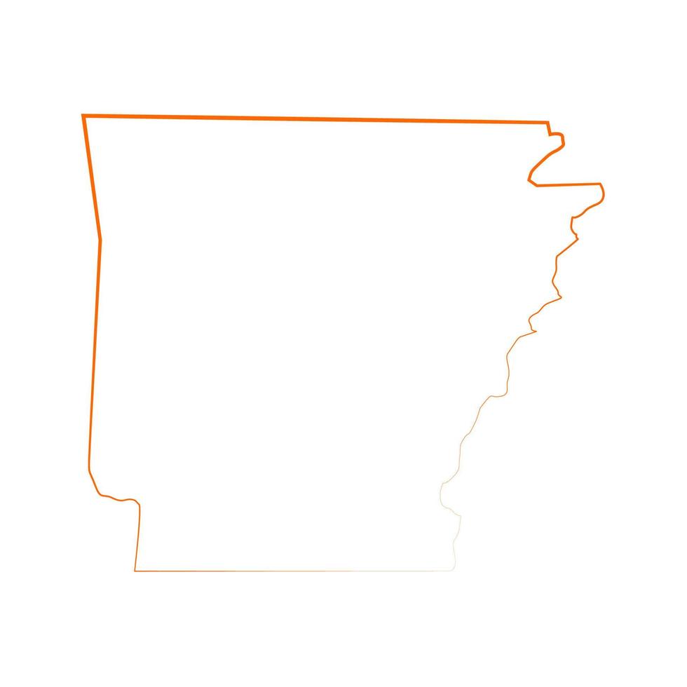 Mapa de Arkansas sobre fondo blanco. vector