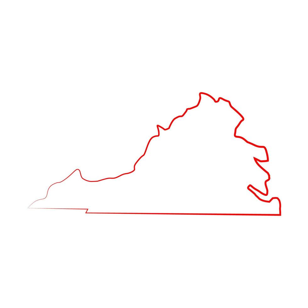 Virginia map illustrated vector