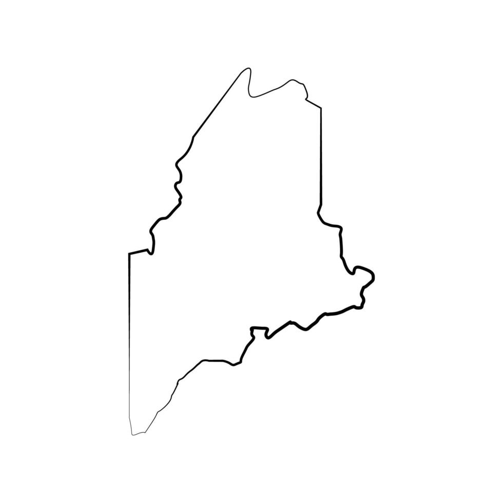 Maine map on white background vector