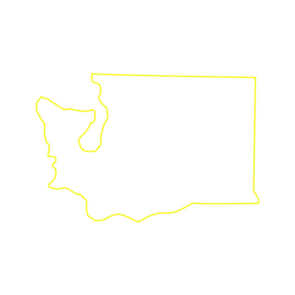 Washington map illustrated vector