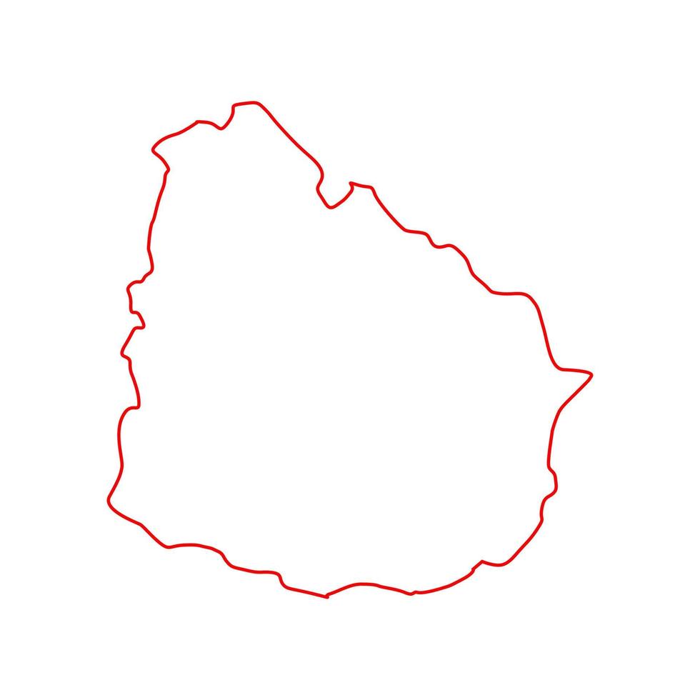 Uruguay map illustrated vector