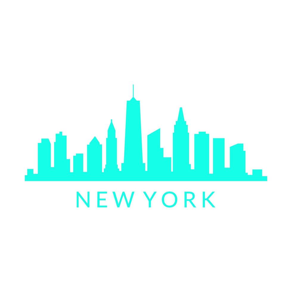 New york skyline on white background vector