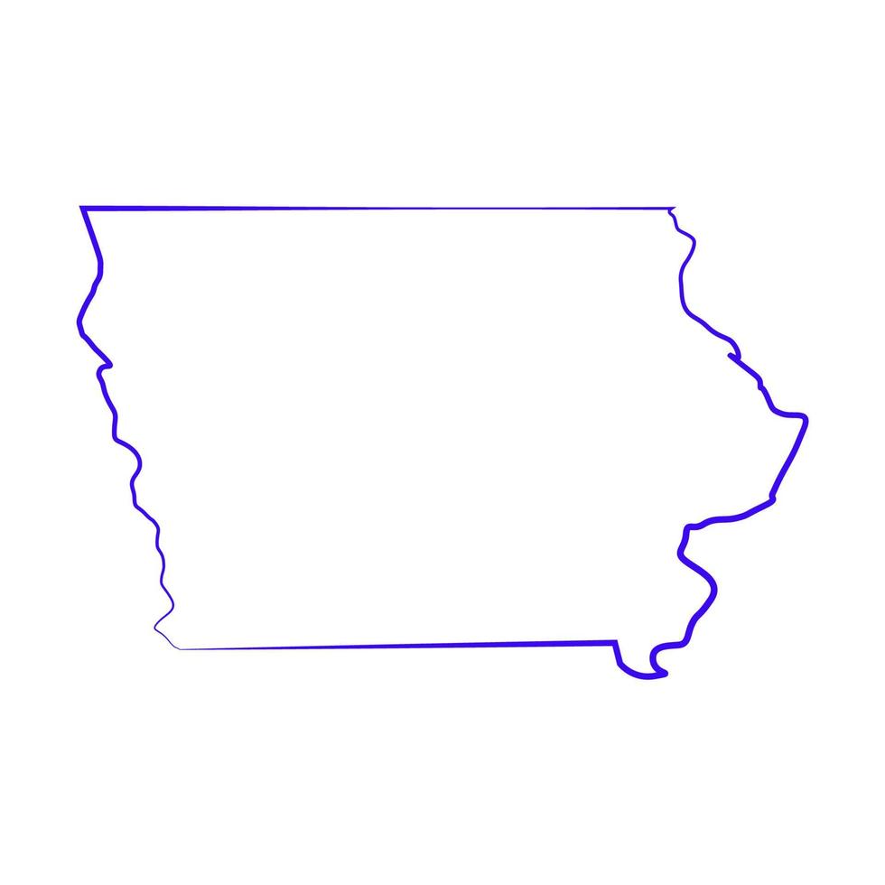 Iowa map on white background vector