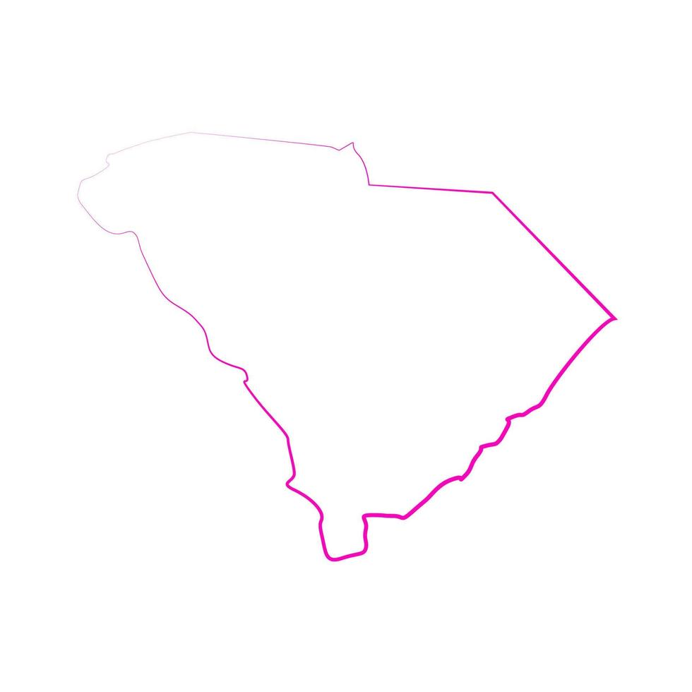 mapa ilustrado de carolina del sur vector