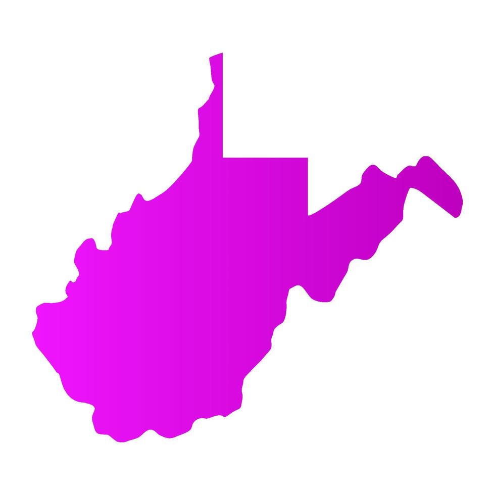 West Virginia map illustrated vector