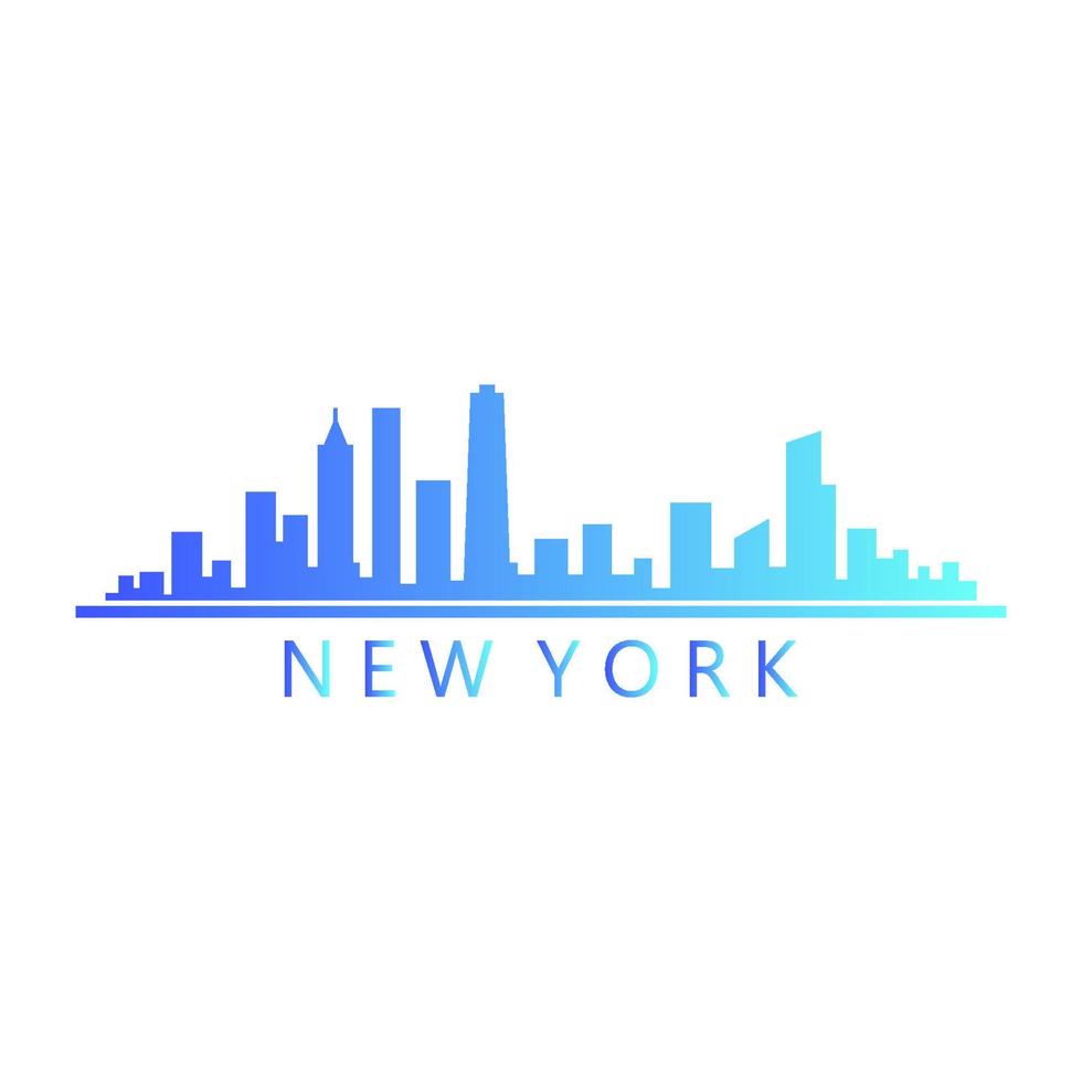 New york skyline on white background vector