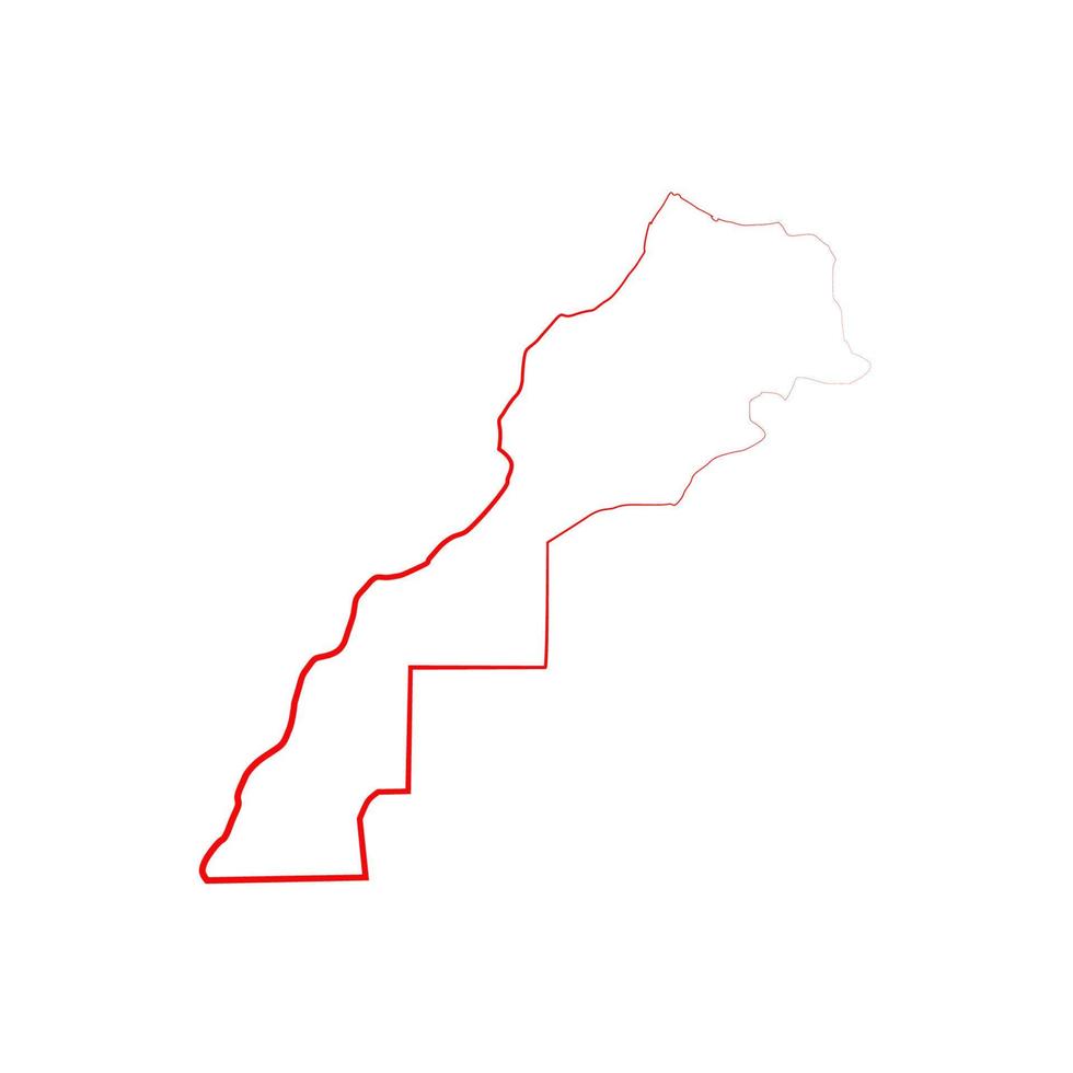 Marruecos mapa sobre fondo blanco. vector