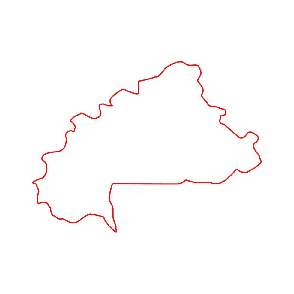 Burkina faso map on white background vector