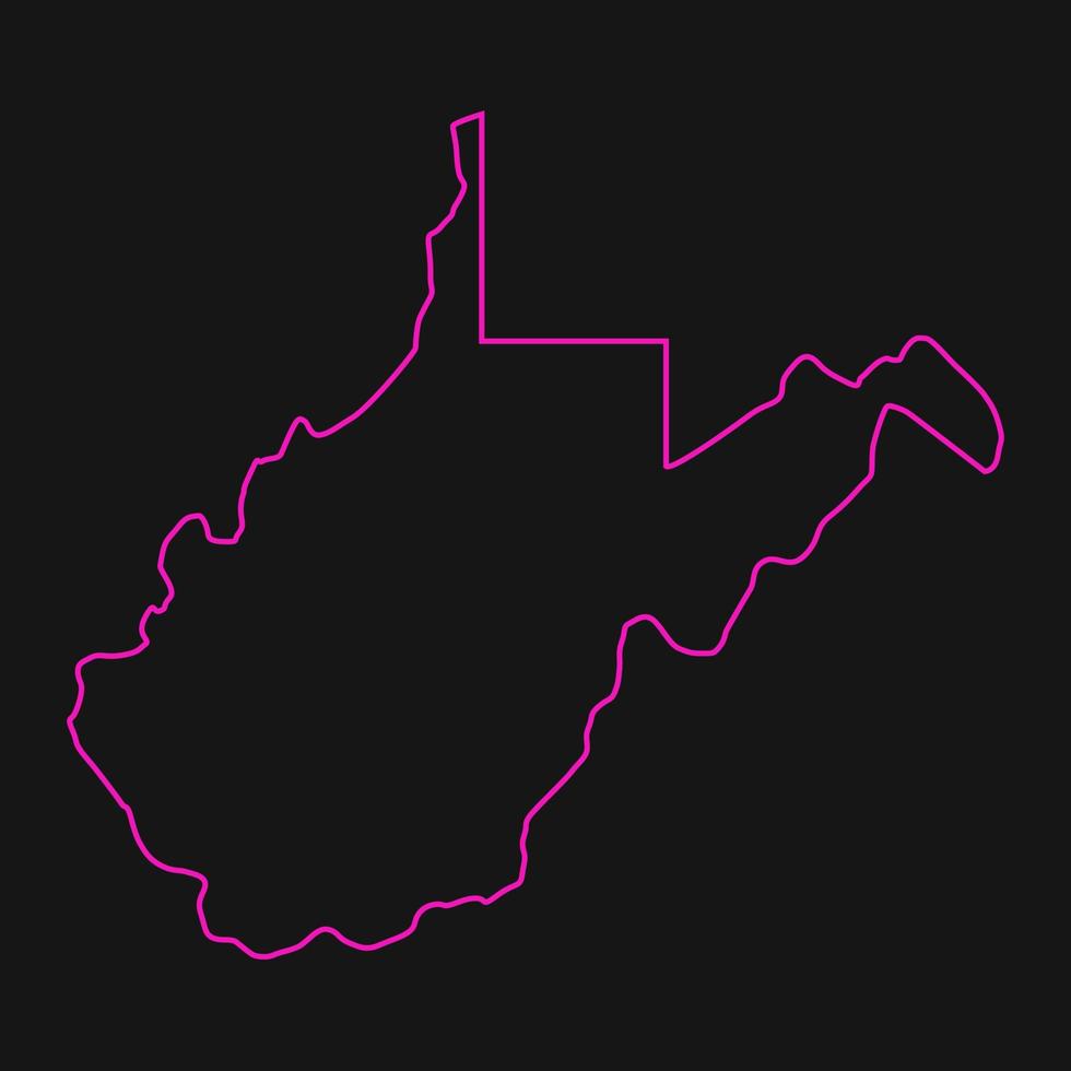 mapa de virginia occidental ilustrado vector