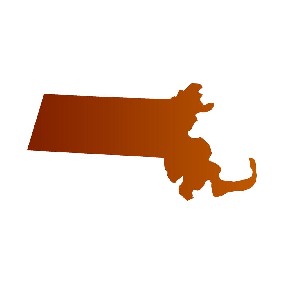 Mapa de Massachusetts sobre fondo blanco. vector