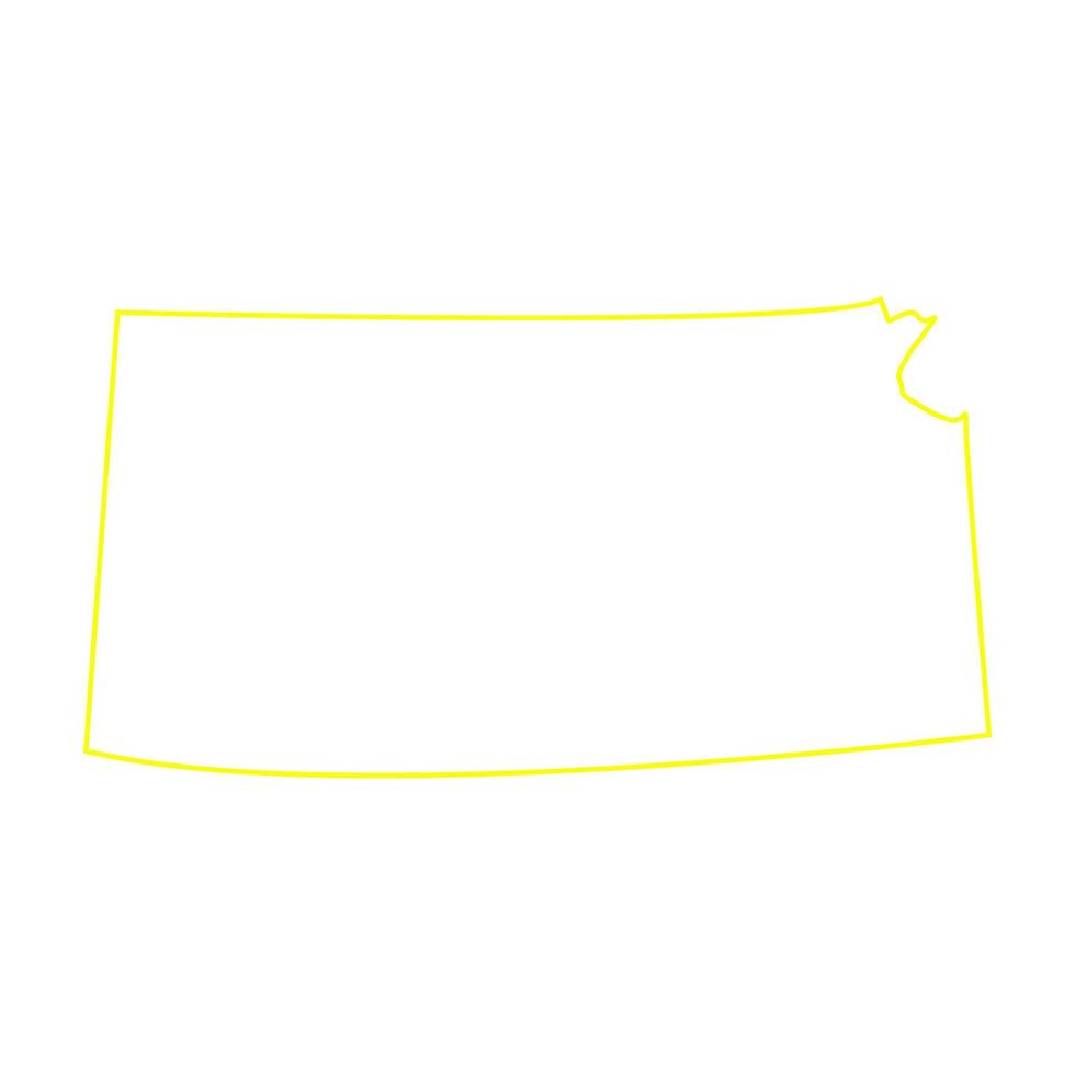 Mapa de Kansas sobre fondo blanco. vector