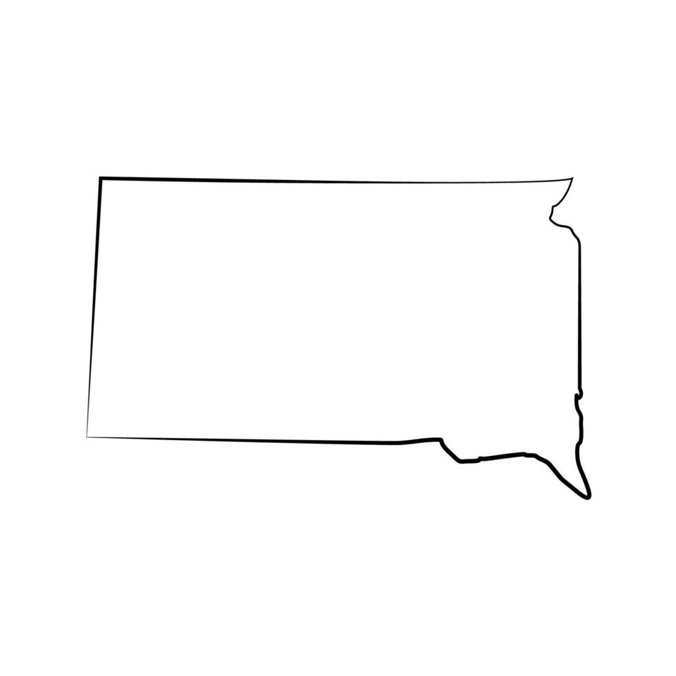South Dakota map illustrated vector