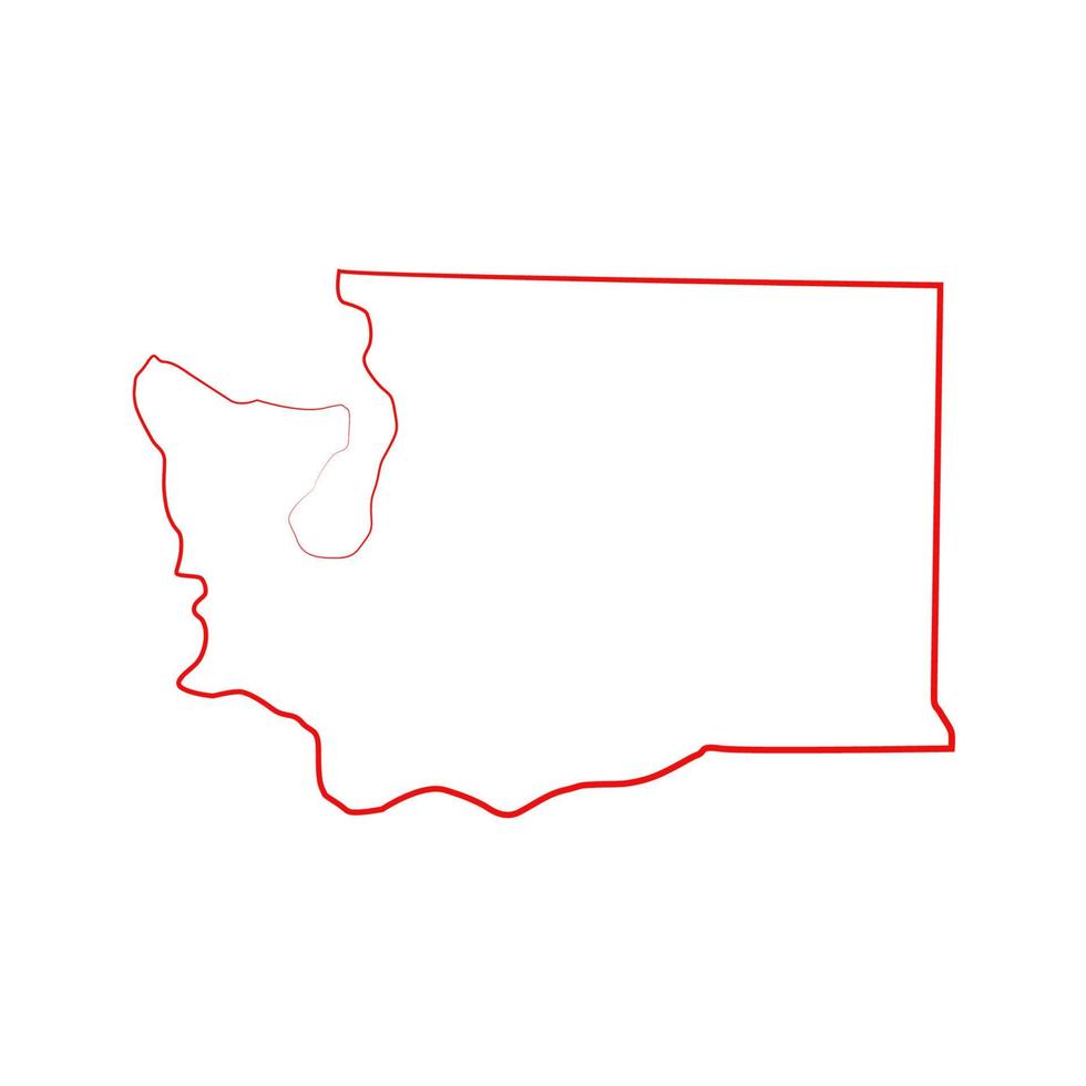 Washington map illustrated vector