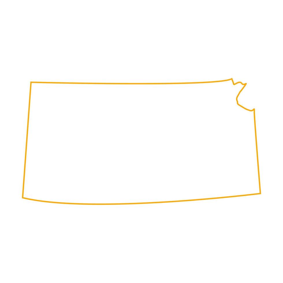 Mapa de Kansas sobre fondo blanco. vector