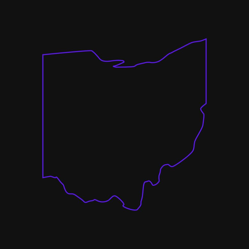 Ohio map illustrated vector