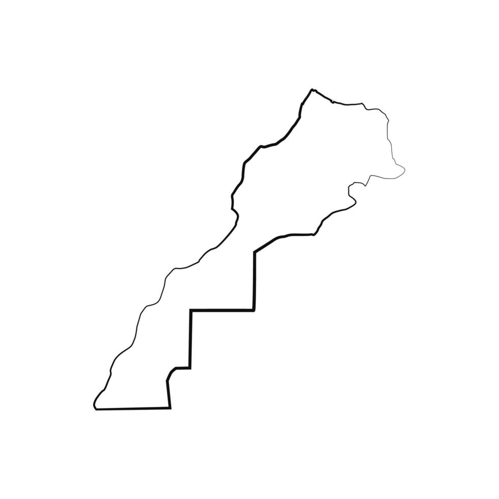 Marruecos mapa sobre fondo blanco. vector