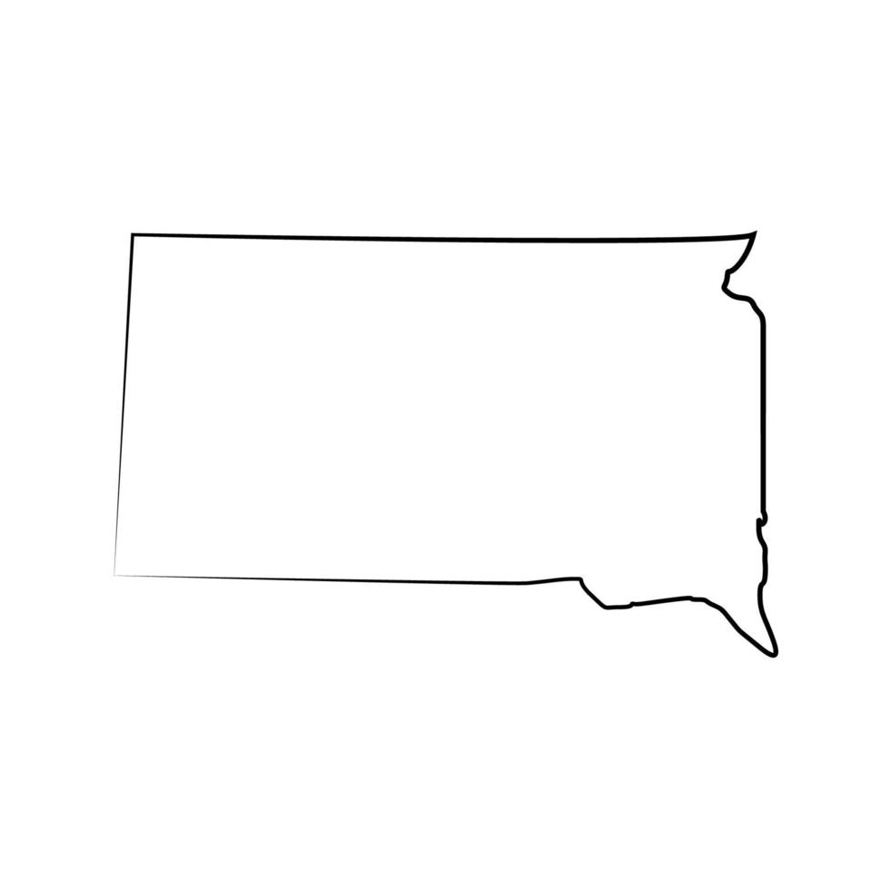 South Dakota map illustrated vector