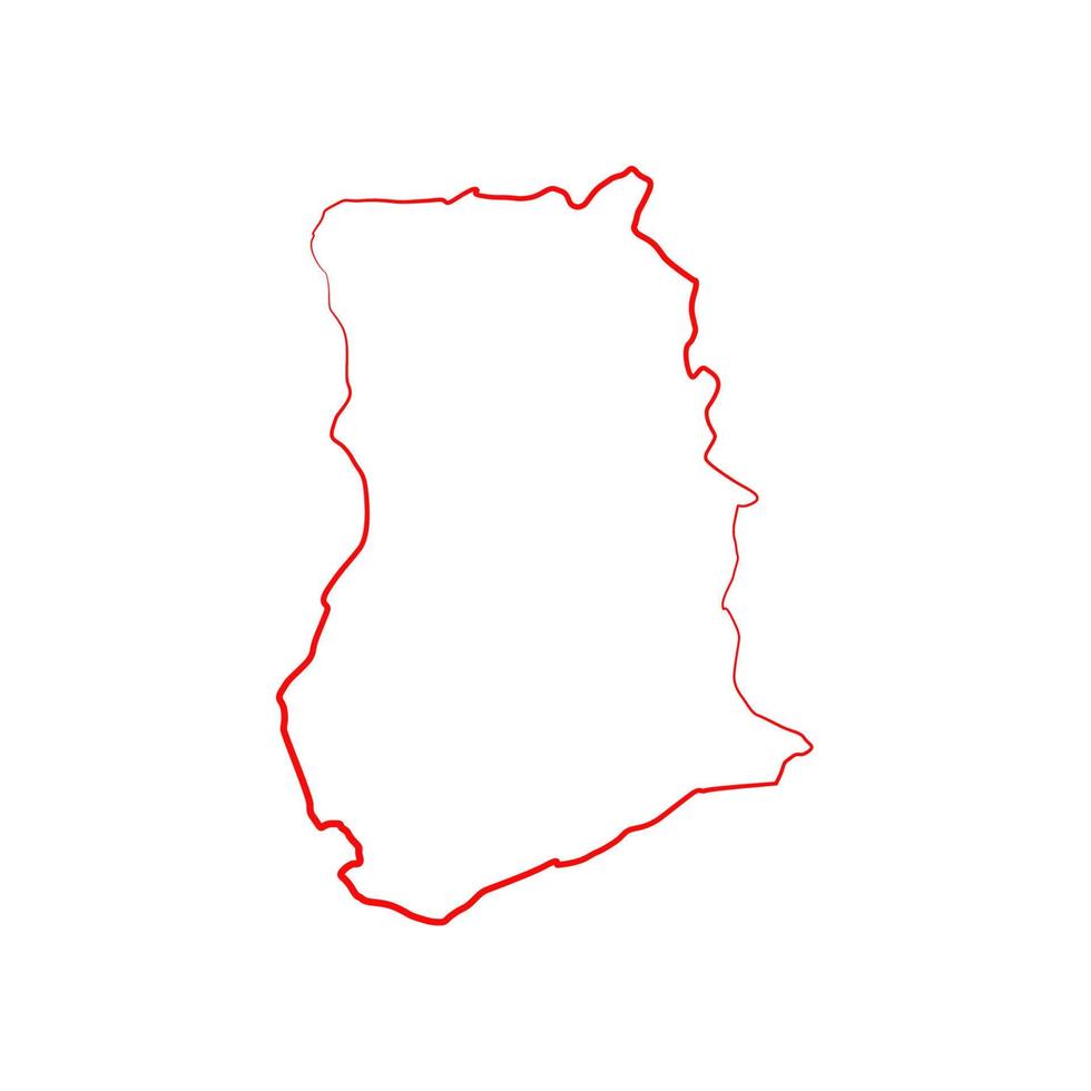 Mapa de Ghana sobre fondo blanco. vector