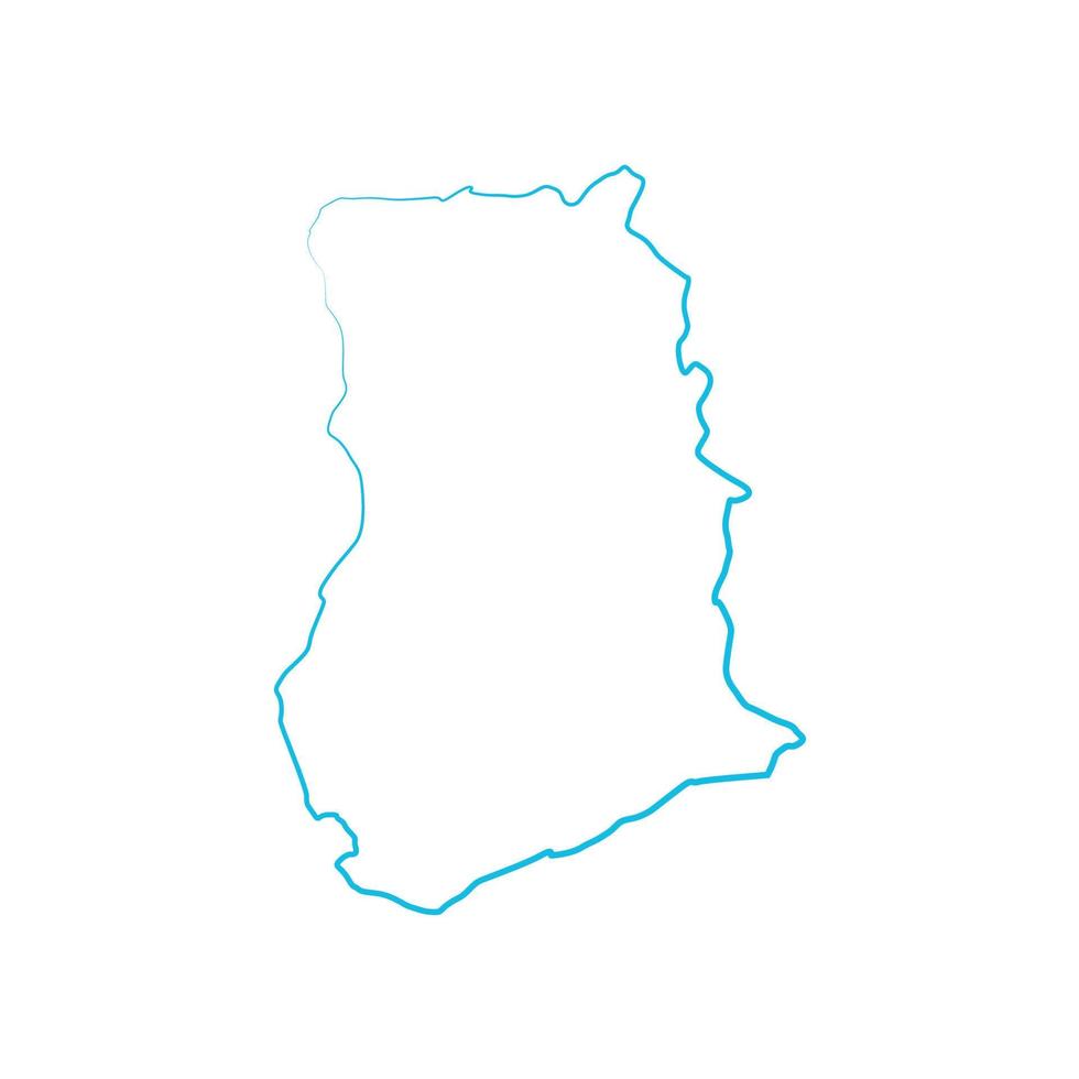 Mapa de Ghana sobre fondo blanco. vector
