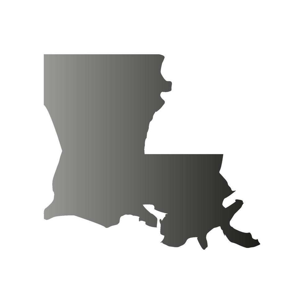 Mapa de Louisiana sobre fondo blanco. vector