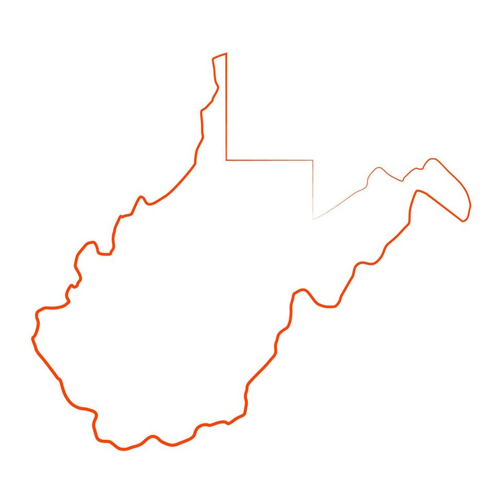 West Virginia map illustrated vector