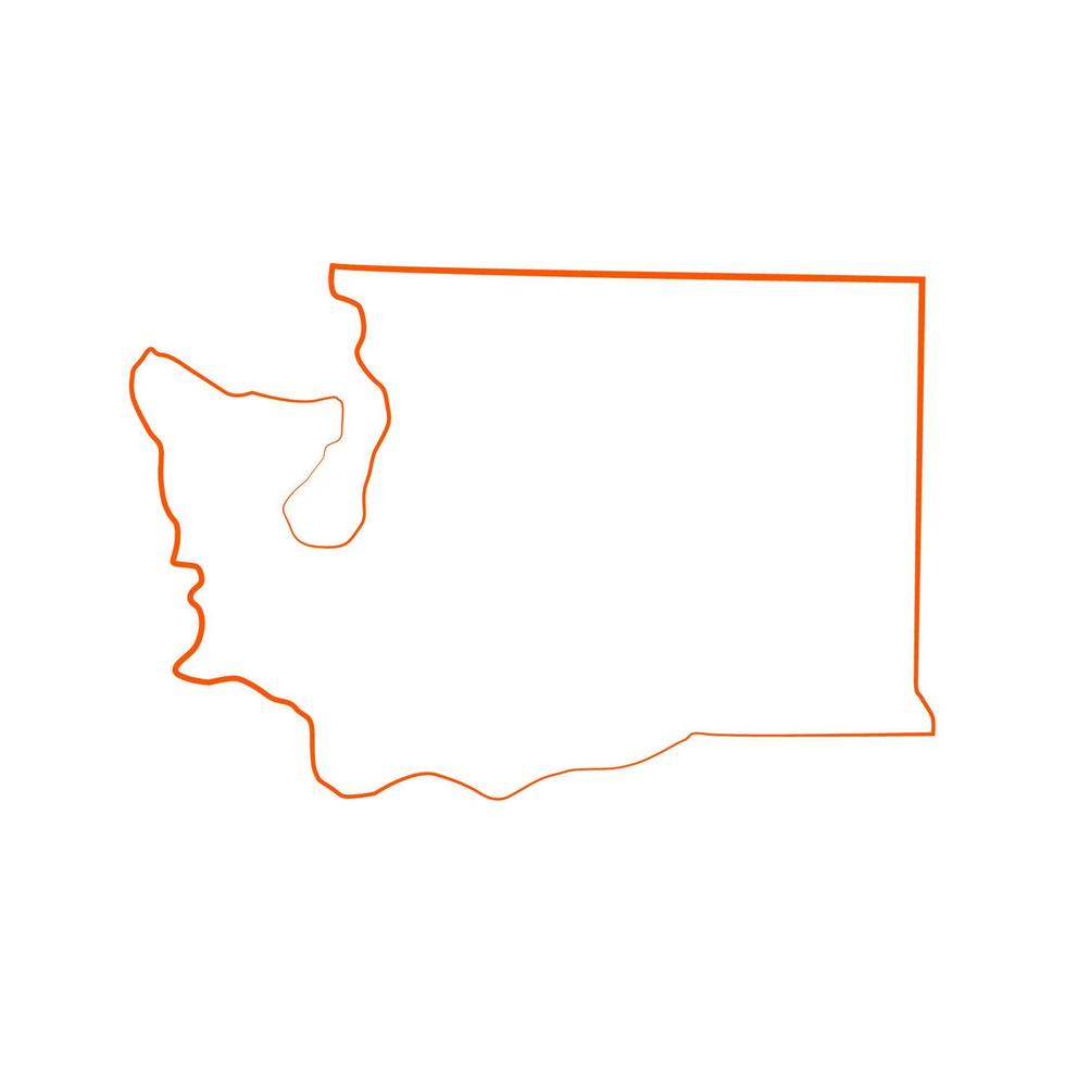 Washington map illustrated vector