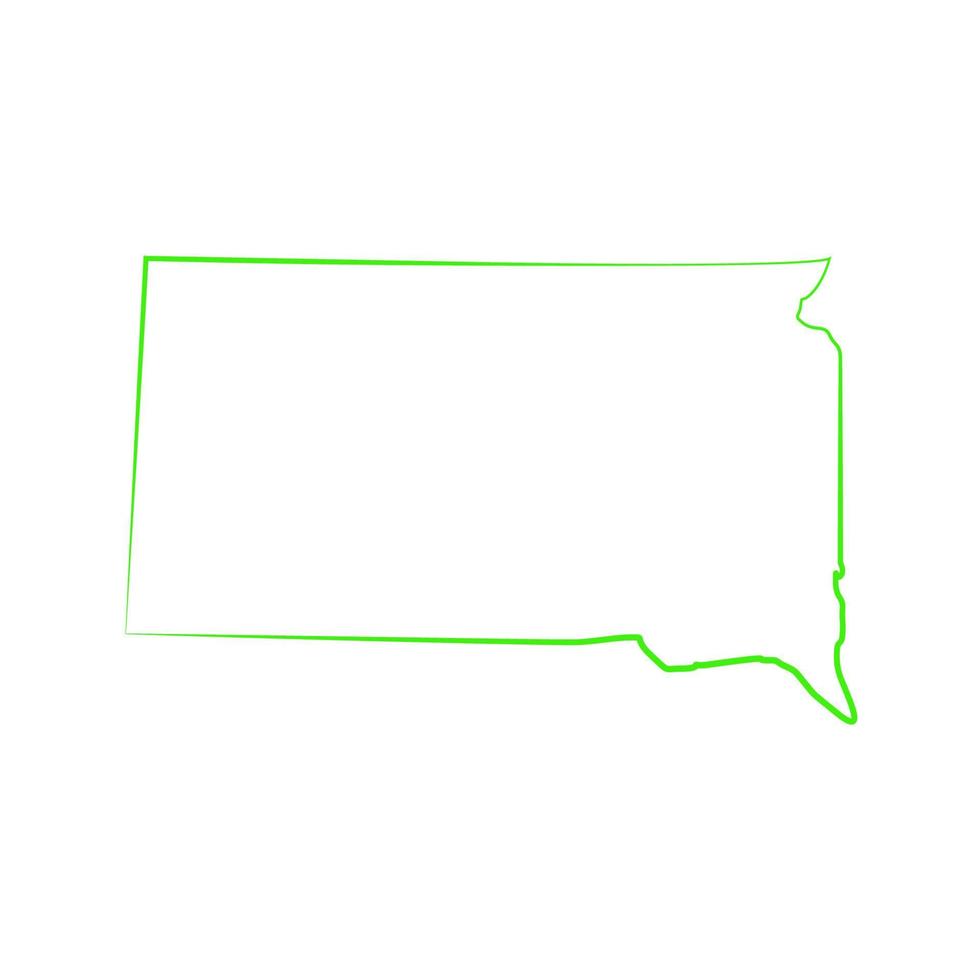 South Dakota map illustrated vector