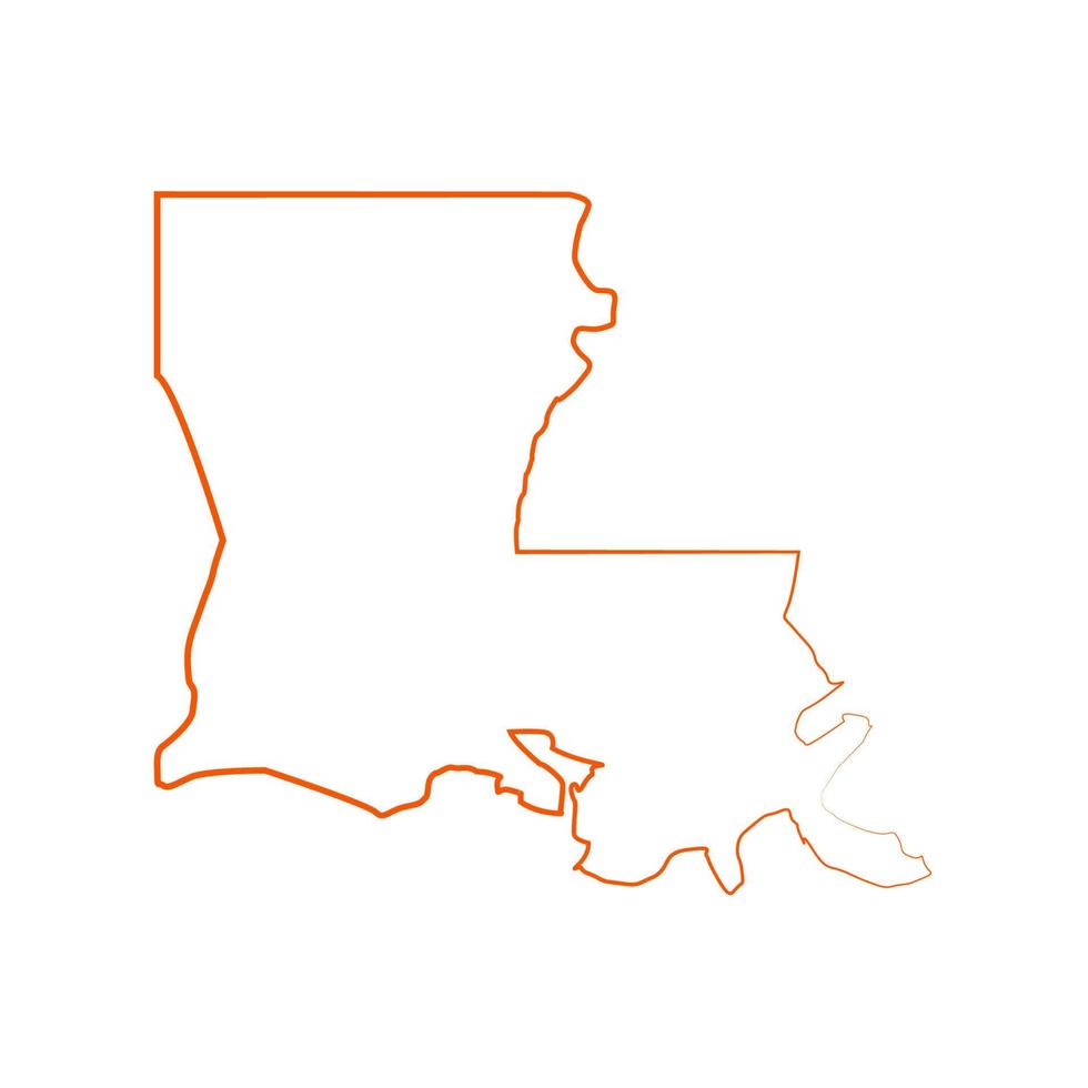 Mapa de Louisiana sobre fondo blanco. vector