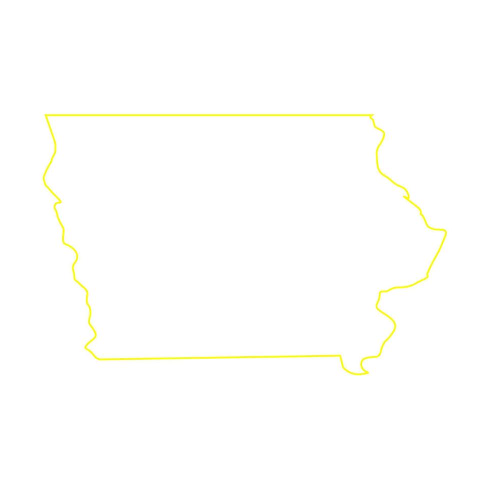 Iowa map on white background vector