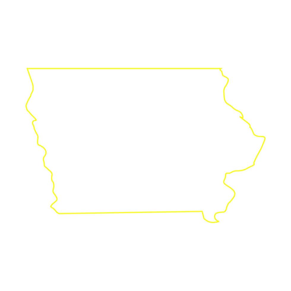 Mapa de iowa sobre fondo blanco. vector