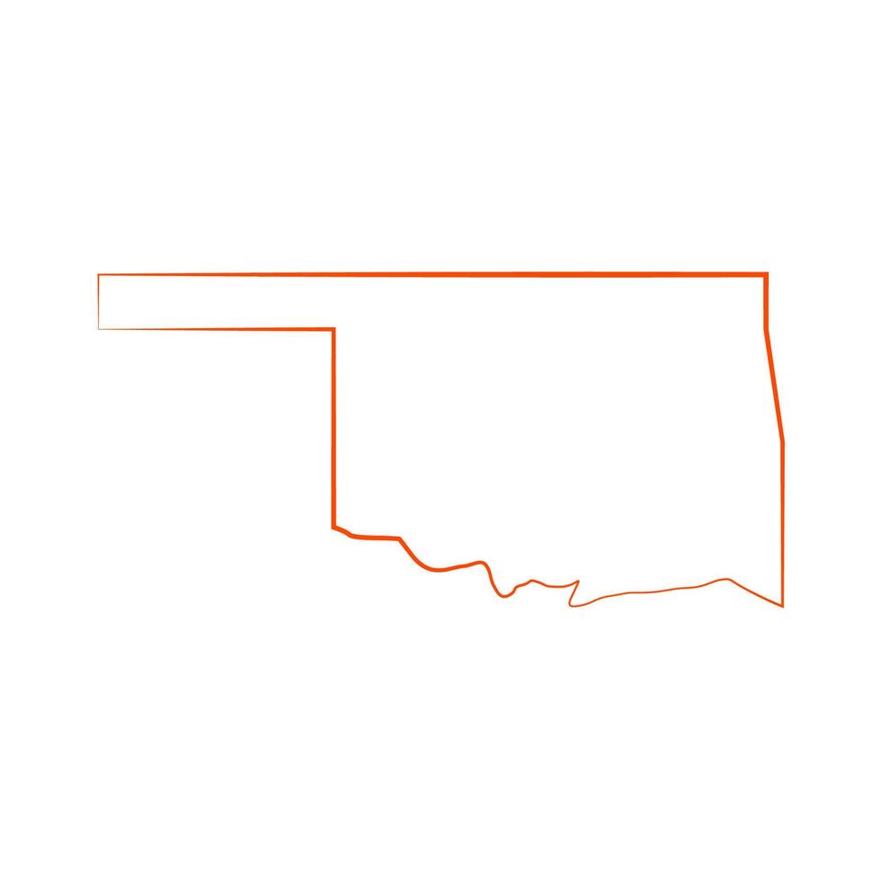 Oklahoma map illustrated vector