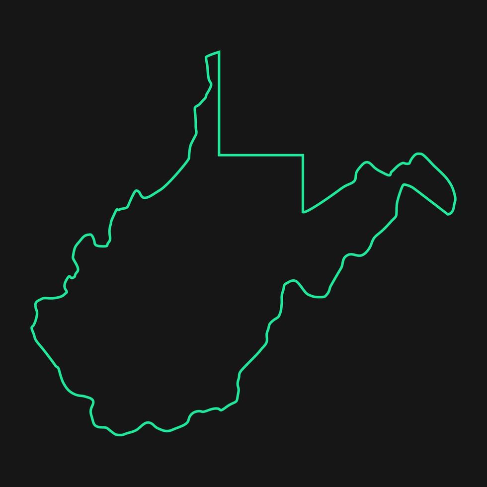 West Virginia map illustrated vector