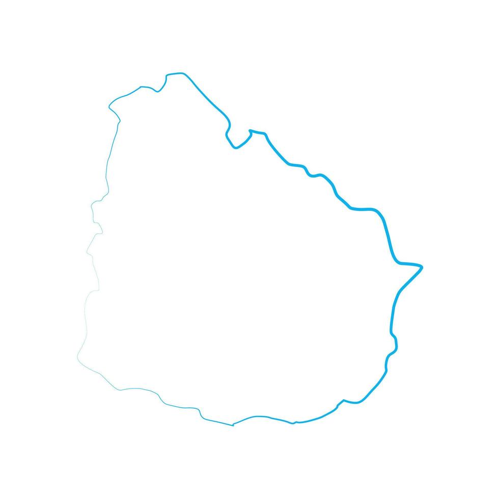Uruguay map illustrated vector