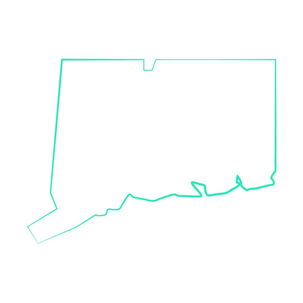 Mapa de Connecticut sobre fondo blanco. vector