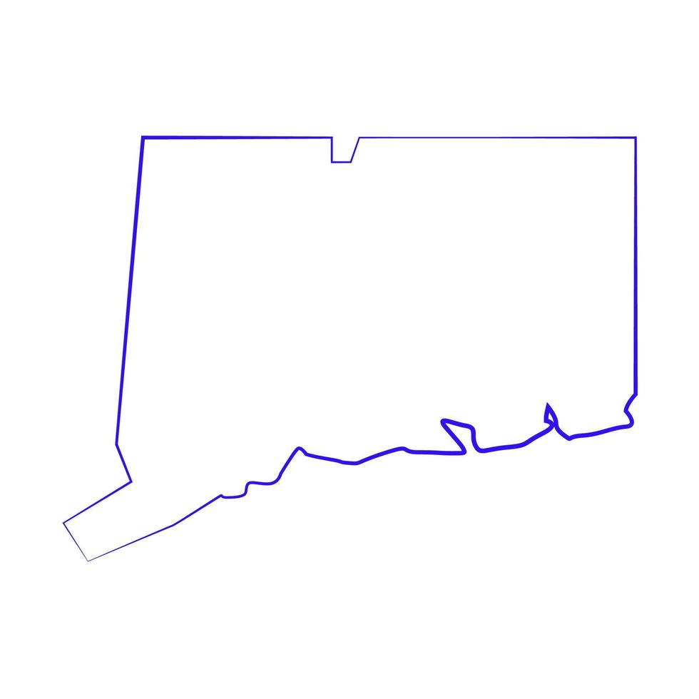 Mapa de Connecticut sobre fondo blanco. vector