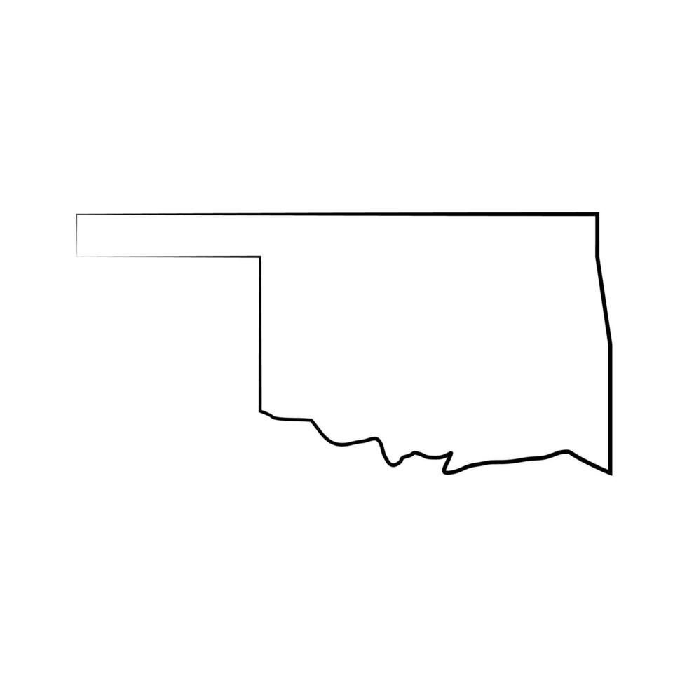 Oklahoma map illustrated vector