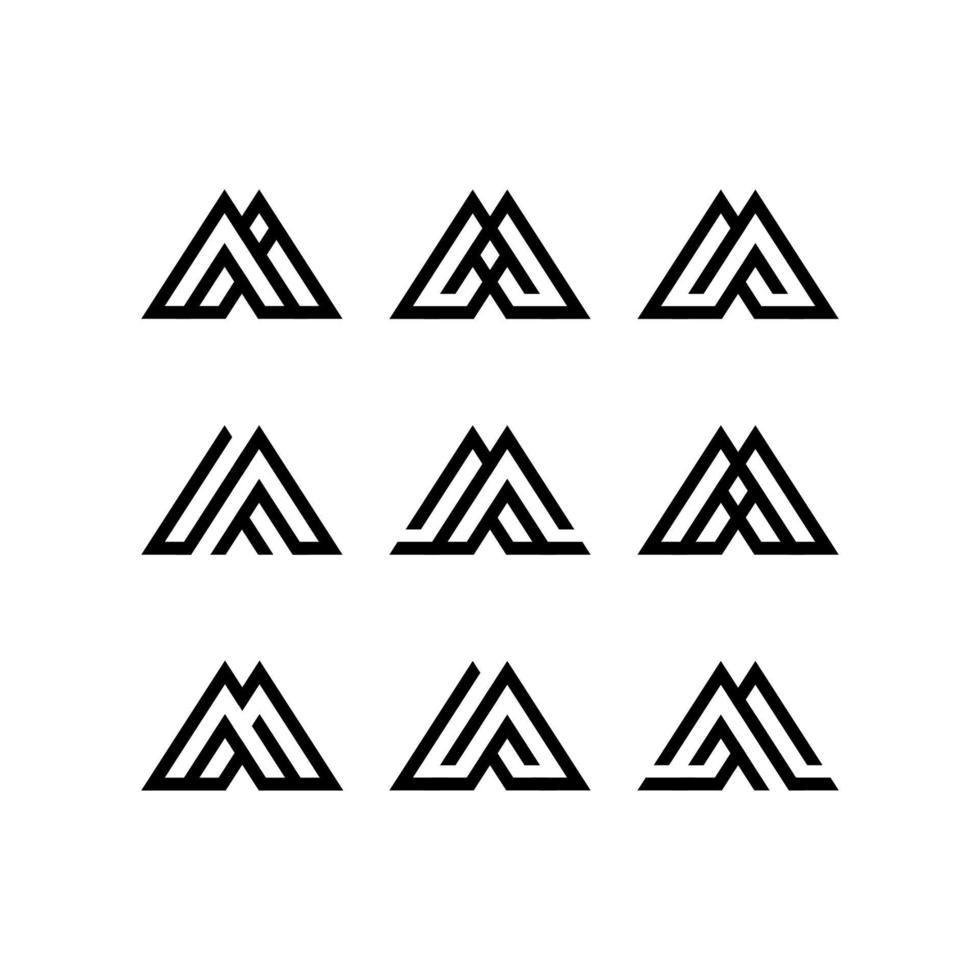 Vector graphic of letter M logo design template
