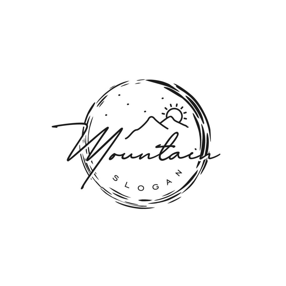Vector graphic of mountain logo design template