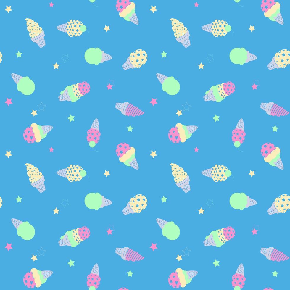 Ice cream repeat seamless pattern vector