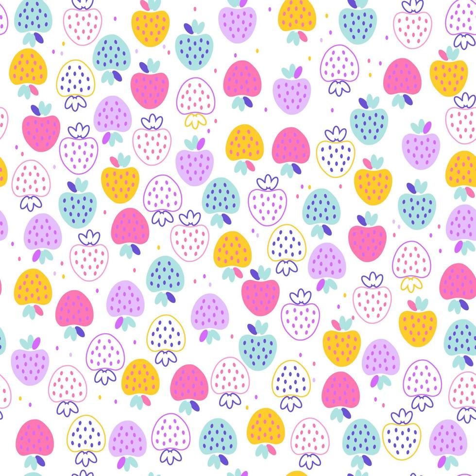 Strawberries seamless all over repeat pattern vector