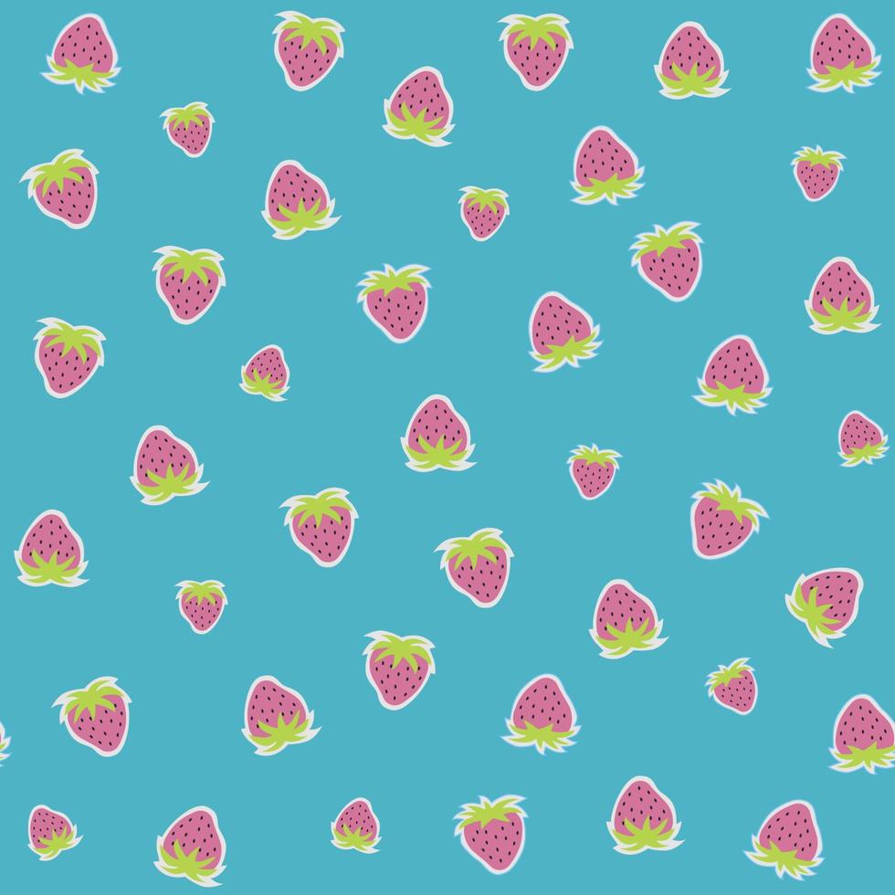 Strawberries seamless all over repeat pattern vector