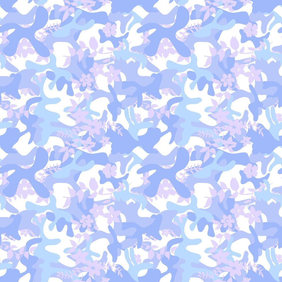 Pastel camouflage all over pattern vector