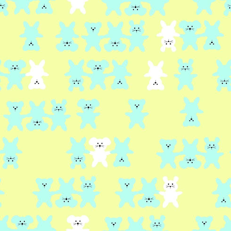 Cute cartoon animals seamless pattern print vector