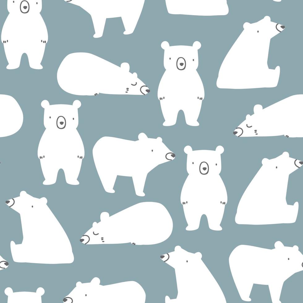 Bears cartoon character seamless pattern vector