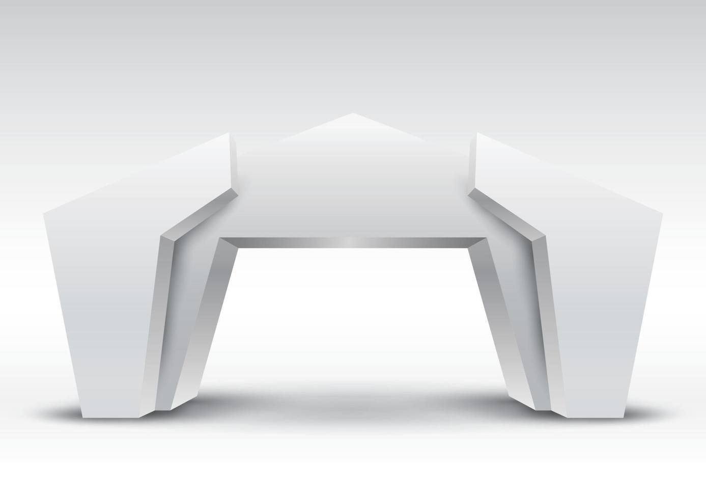 3d gate entrance exhibition vector editable with modern style on isolated background