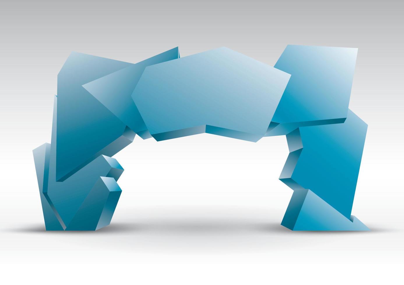 3d blue gate entrance exhibition vector editable with modern style on