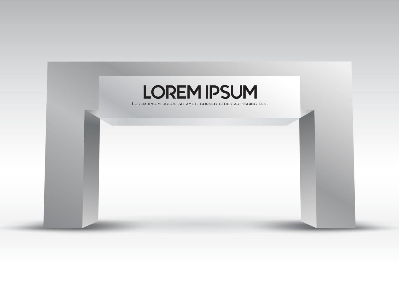 3d gate entrance exhibition vector editable with modern style on isolated background