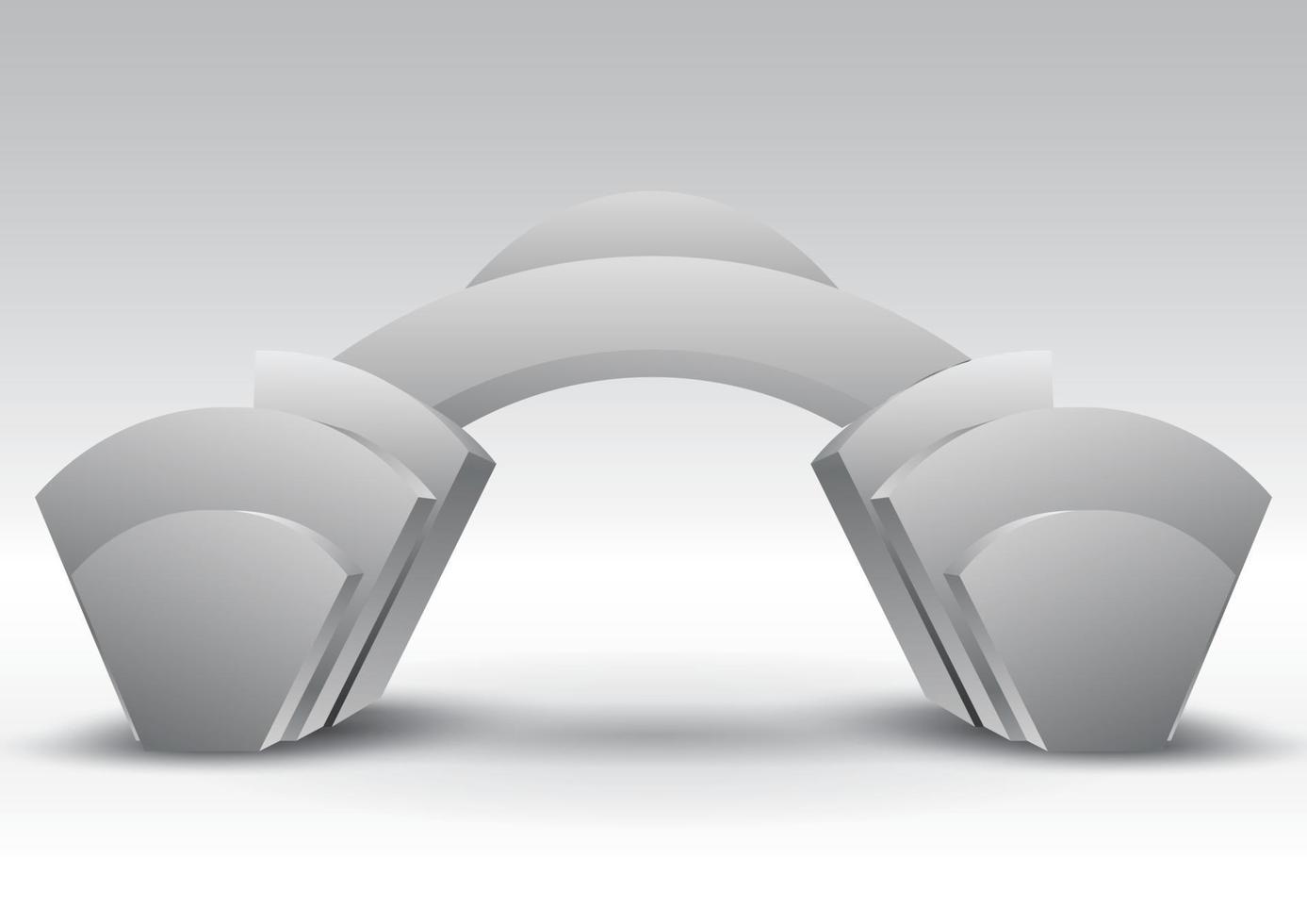 3d gate entrance exhibition vector editable with modern style on isolated background